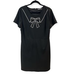 Black Karl Largerfeld Bowtie Accent Dress Sz 16